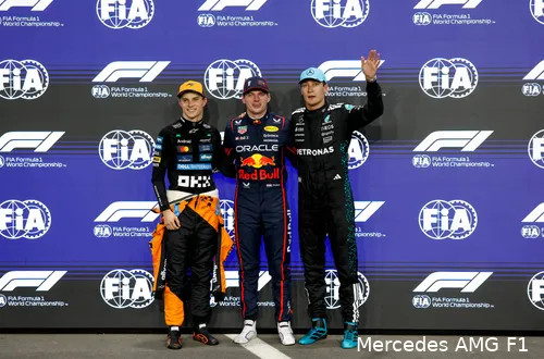 mercedes george russell max verstappen red bull racing mclaren oscar piastri gp saoedi arabie 2025 zaterdag