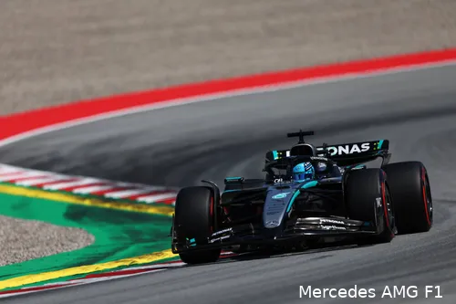 <i>Russell had wel nog nieuwe zachte banden.</i>