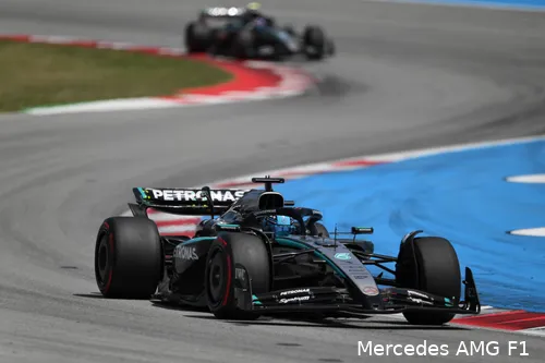 george russell mercedes 2025 spanje zondag race