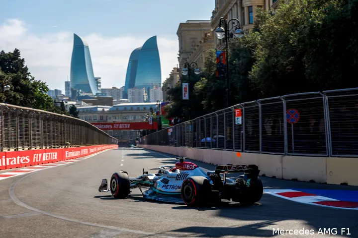 Het Baku
City Circuit, Grand Prix van Azerbeidzjan 2022 (Foto: Mercedes AMG F1)