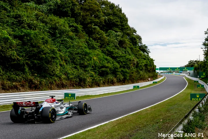 Lewis
Hamilton tijdens de kwalificatie voor de Grand Prix van Japan
2022 (Foto: Mercedes AMG F1)