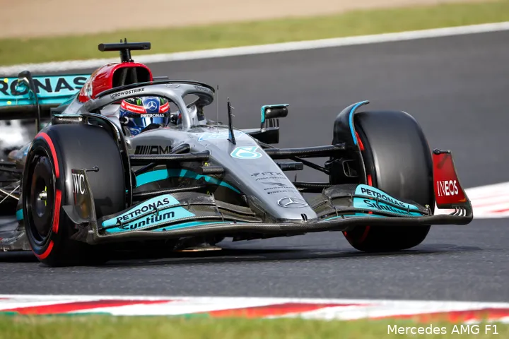 George Russell tijdens de kwalificatie voor de Grand Prix van Japan
2022 (Foto: Mercedes AMG F1)