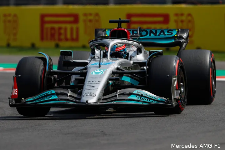 George
Russell tijdens de kwalificatie, Grand Prix van Mexico 2022 (Foto: Mercedes AMG
F1)