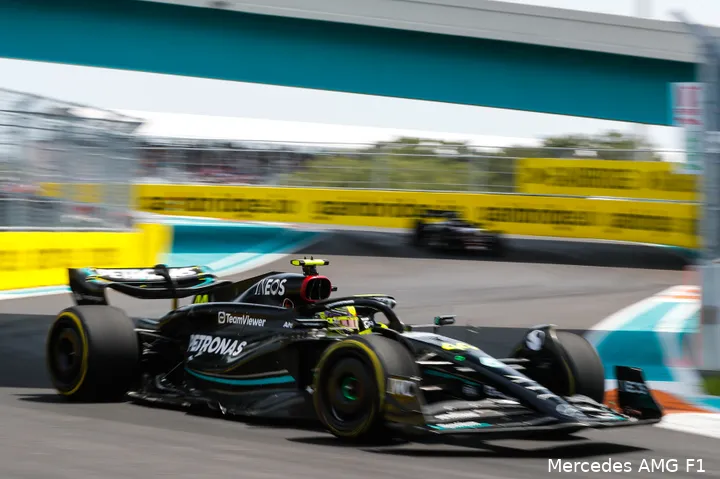 Lewis Hamilton haalde Q3 helaas niet tijdens de kwalificatie van de Grand Prix van Miami 2023 (foto: Mercedes AMG F1)