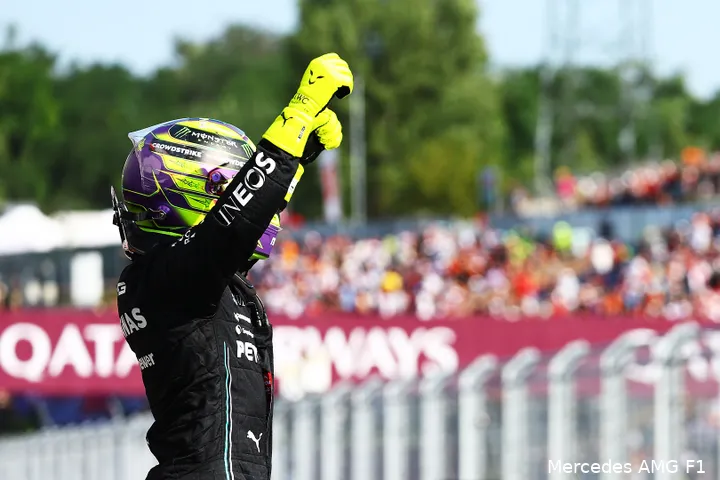 Hamilton pakte de poleposition van de Grand Prix van Hongarije. (Foto: Mercedes AMG F1)