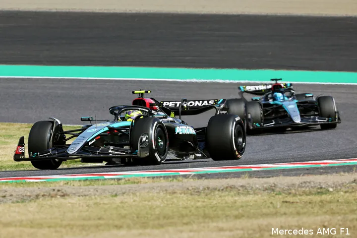 Mercedes scoorde in vier races slechts 34 punten. (Foto: Mercedes AMG F1.)