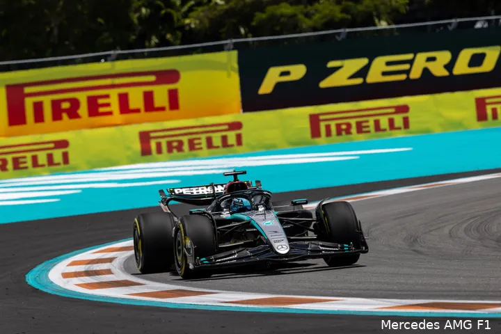 George Russell tijdens de GP van Miami.