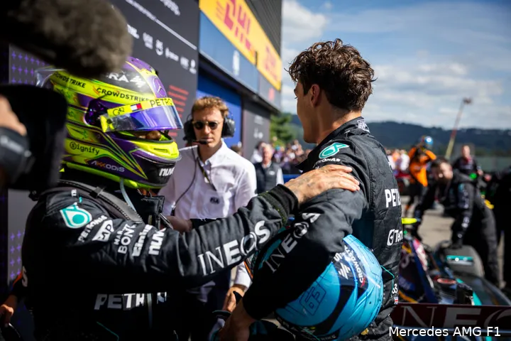 lewis hamilton racedag belgie 2024 mercedes george russell