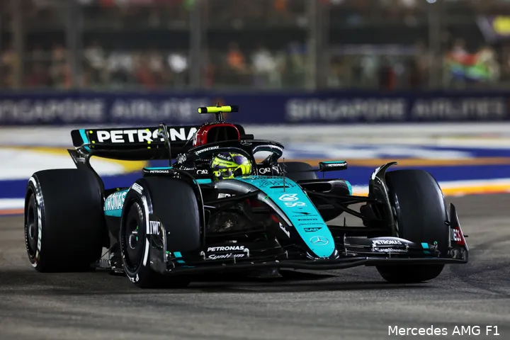 Vooral frustratie bij Hamilton, die ook niet op het podium wist te eindigen.