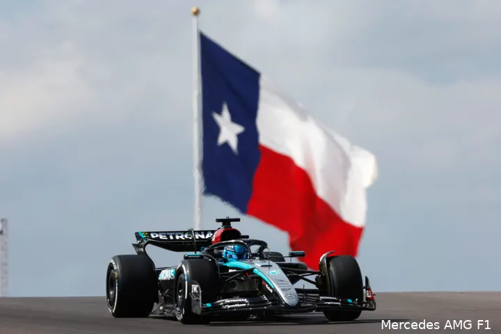 Russell in actie in Austin.