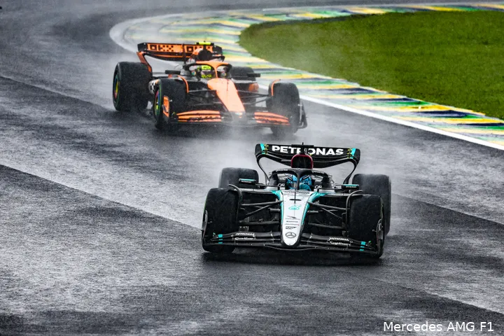 george russell mercedes lando norris 2024 brazilie mclaren
