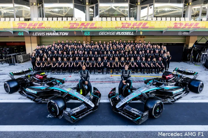 <i>2024 was voor Hamilton het laatste seizoen bij Mercedes.</i>