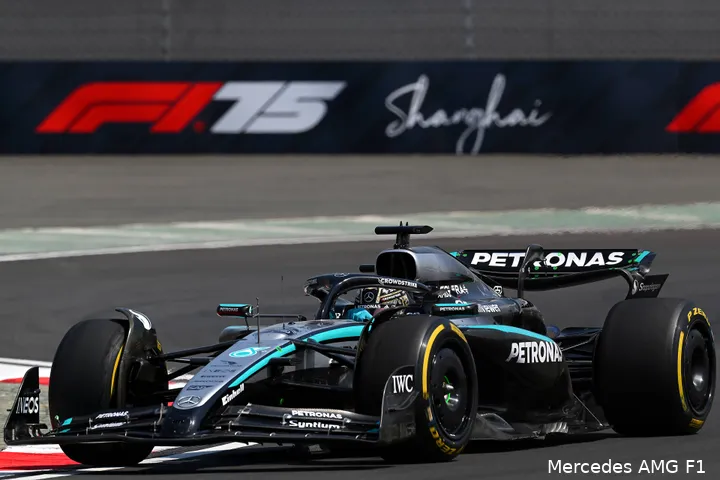 george russell mercedes 2025 china zaterdag