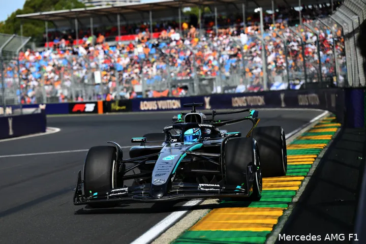 <i>Russell voelde zich vandaag prettig in de Mercedes.</i>