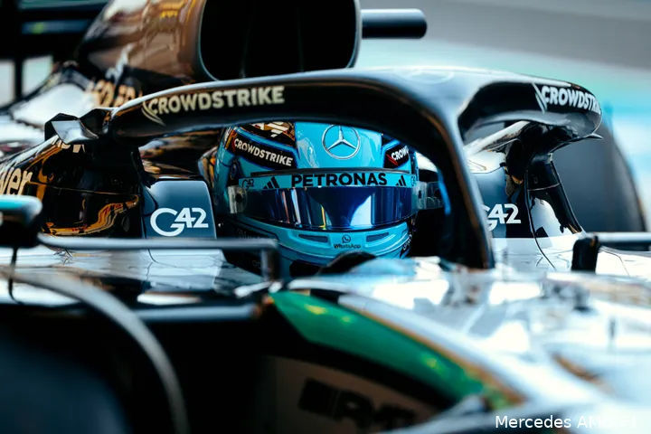 george russell mercedes bahrein 2025 training 1