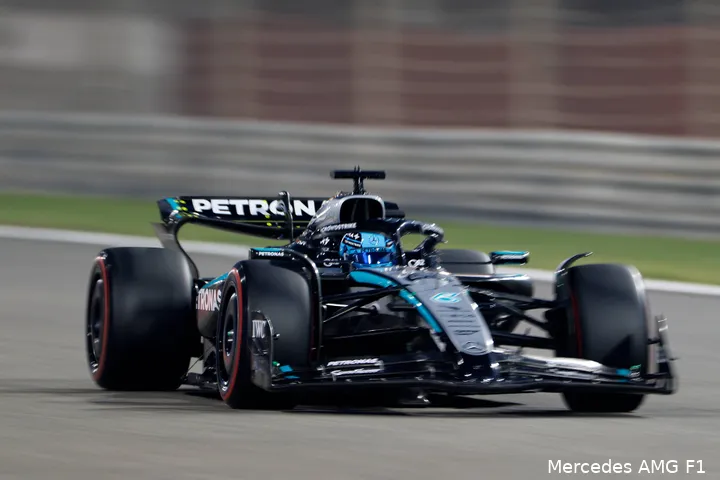 george russell mercedes bahrein 2025 training