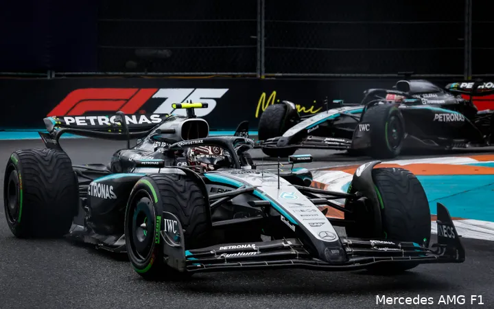 george russell andrea kimi antonelli mercedes miami 2025 sprintrace