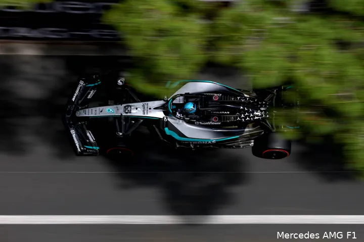 <i>Russell in Monaco.&nbsp;</i>