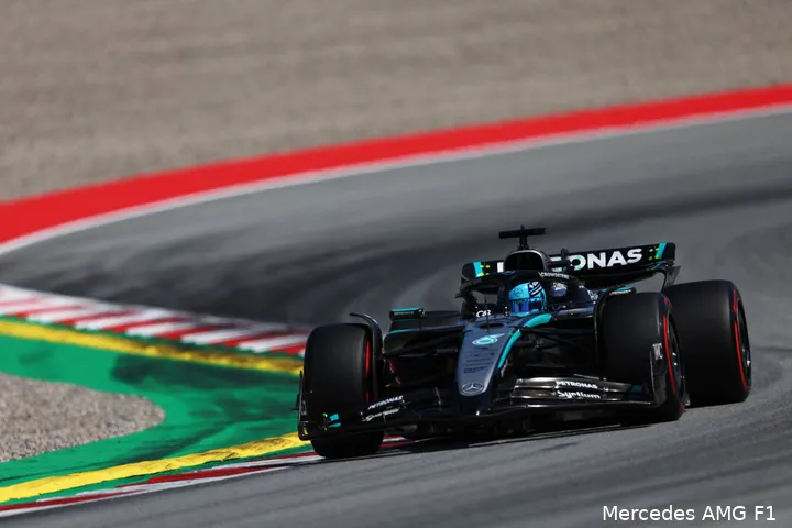 George Russell kwam net tekort voor een derde startplek in Spanje.