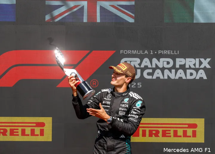 george russell win canada 2025