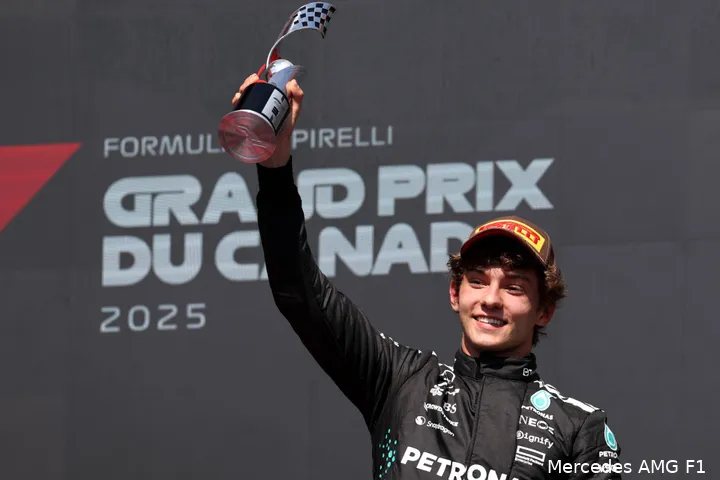 kimi antonelli podium mercedes canada 2025