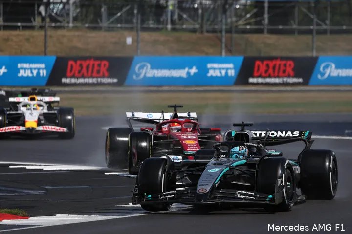 george russell mercedes 2025 zondag race silvestone groot brittannie