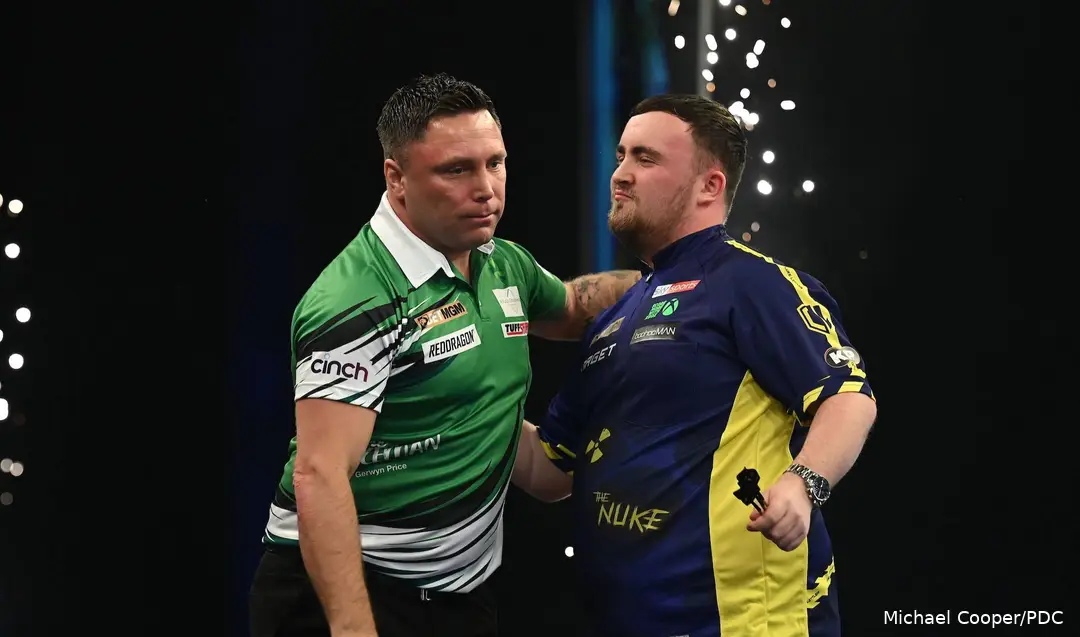 Gerwyn Price leidt in de head-to-head tegen Luke Littler met 7-6