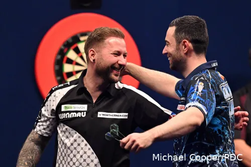 Zwei der stärksten Akteure des bisherigen Turnierverlaufs: Danny Noppert und Luke Humphries