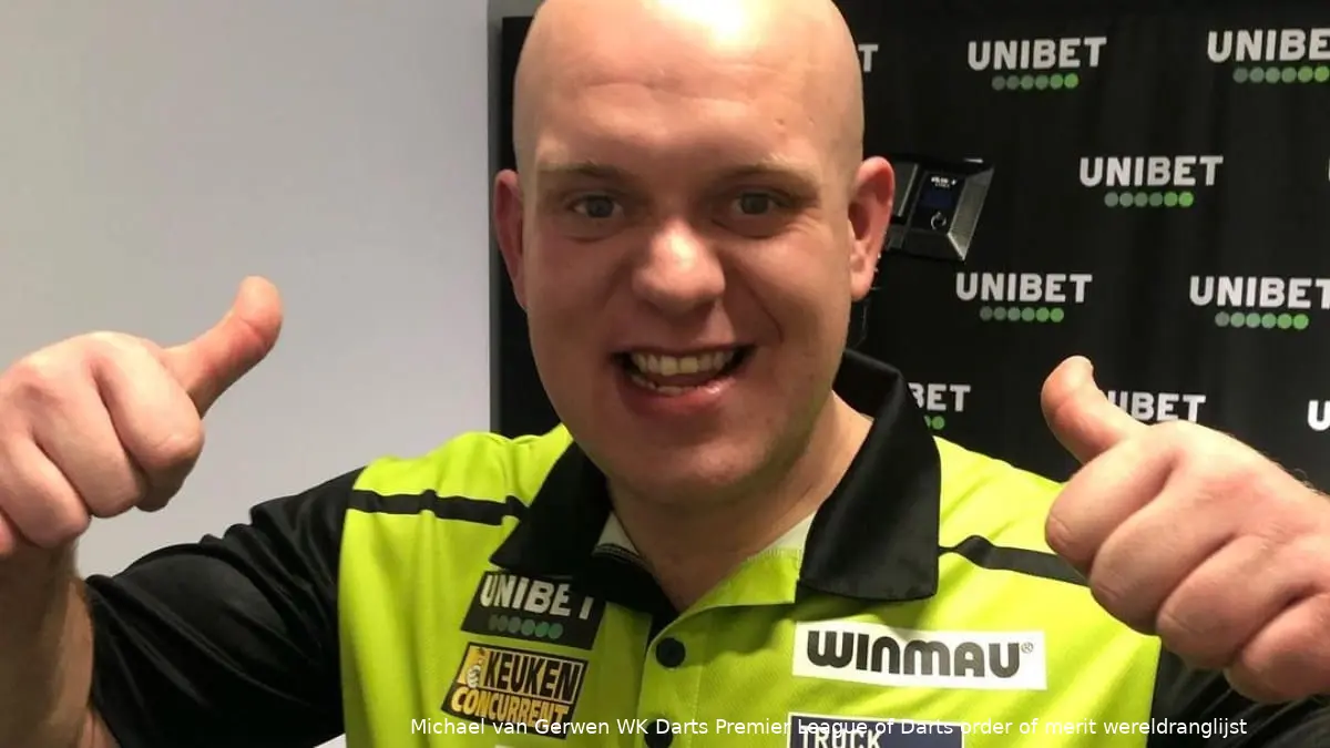 michael van gerwen nummer 1 van wereld darts premier league