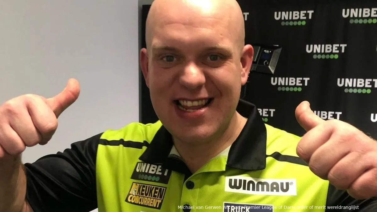 michael van gerwen nummer 1 van wereld darts premier league