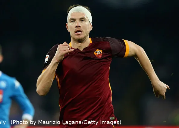 dzeko corsa tutta figura napoli roma