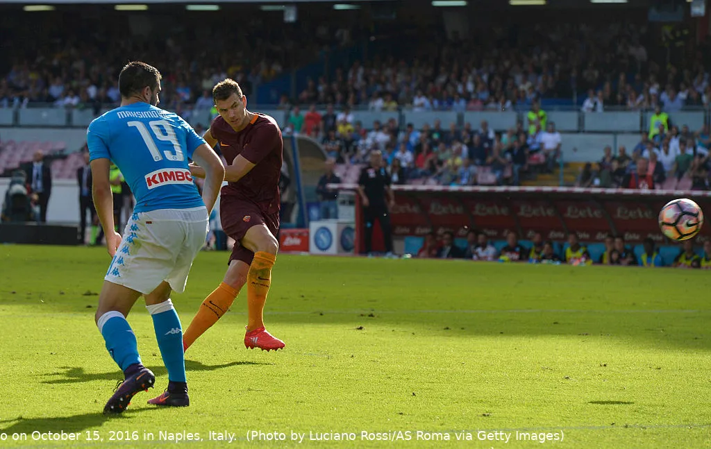 dzeko tiro gol a napoli