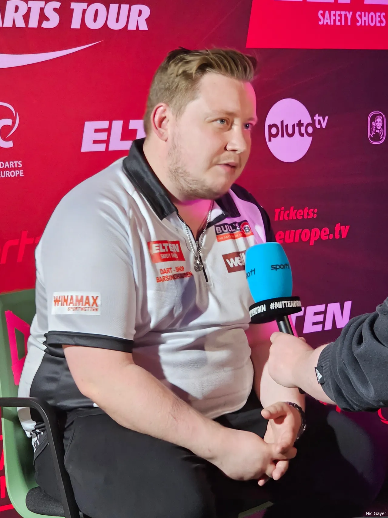 Press work after the victory: Martin Schindler was not only the focus of attention for the Munich public