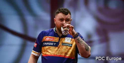 Josh Rock takes a sip of water.