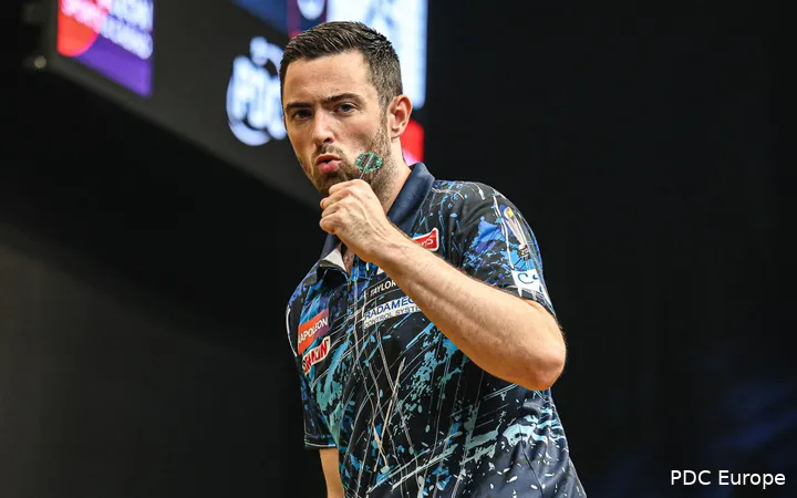 Regerend wereldkampioen Luke Humphries komt in de laatste wedstrijd van de middag in actie