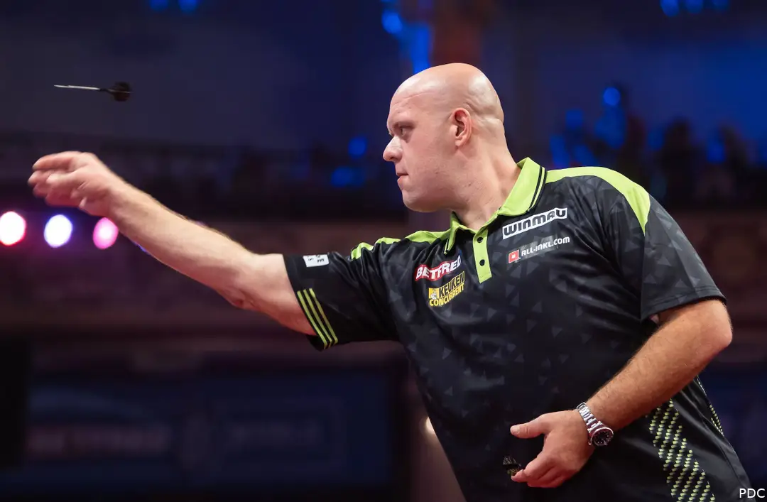 The doubles let Van Gerwen down in his match against Josh Rock