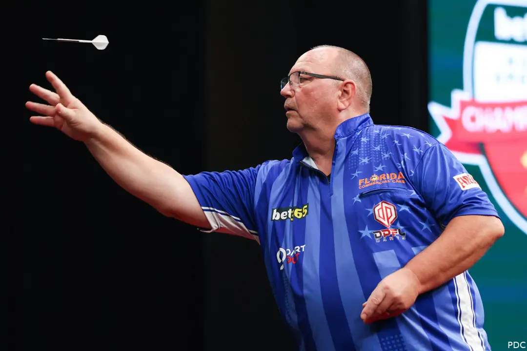 Gary Mawson in action at the US Darts Masters
