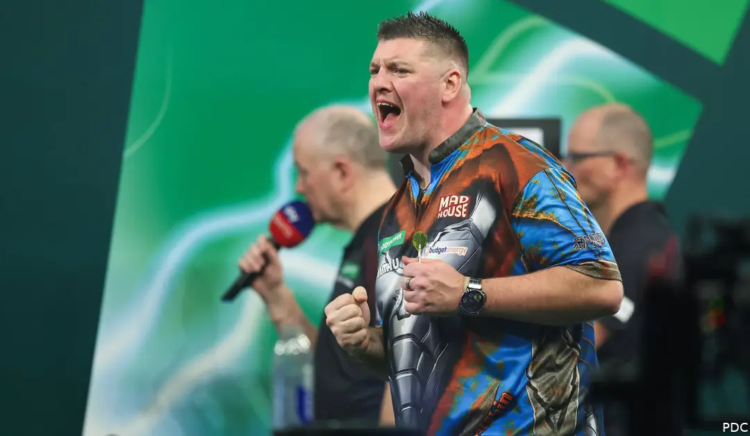 Daryl Gurney trifft in der zweiten Runde der WM Darts 2026 auf Callan Rydz