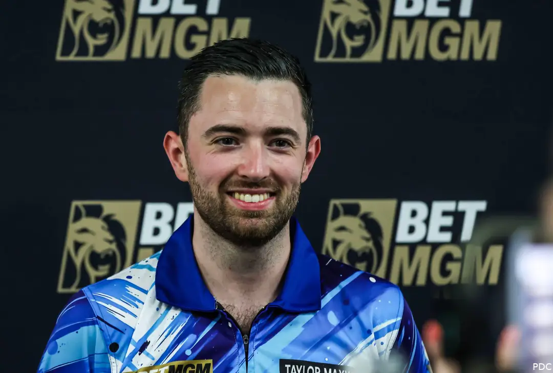 Luke Humphries spricht vor den Medien vor der Premier League Darts Finals Night 2026