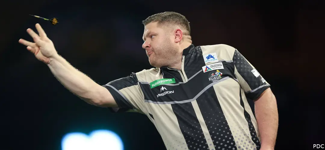 James Hurrell in actie op het WK Darts 2026