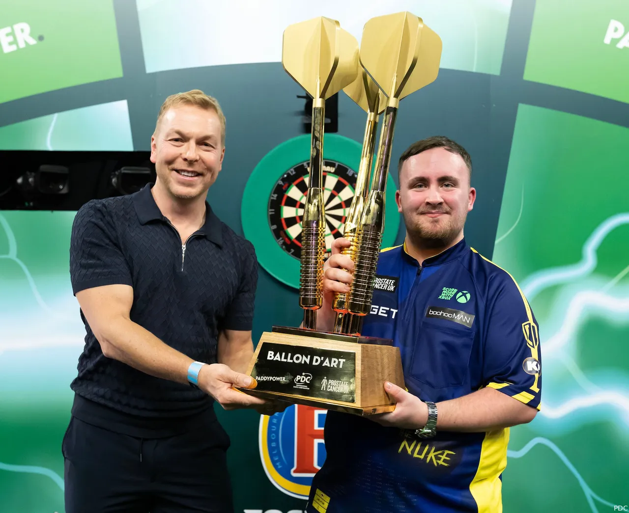 Luke Littler won ook de Ballon D'Art voor het gooien van de meeste 180-scores op het WK Darts