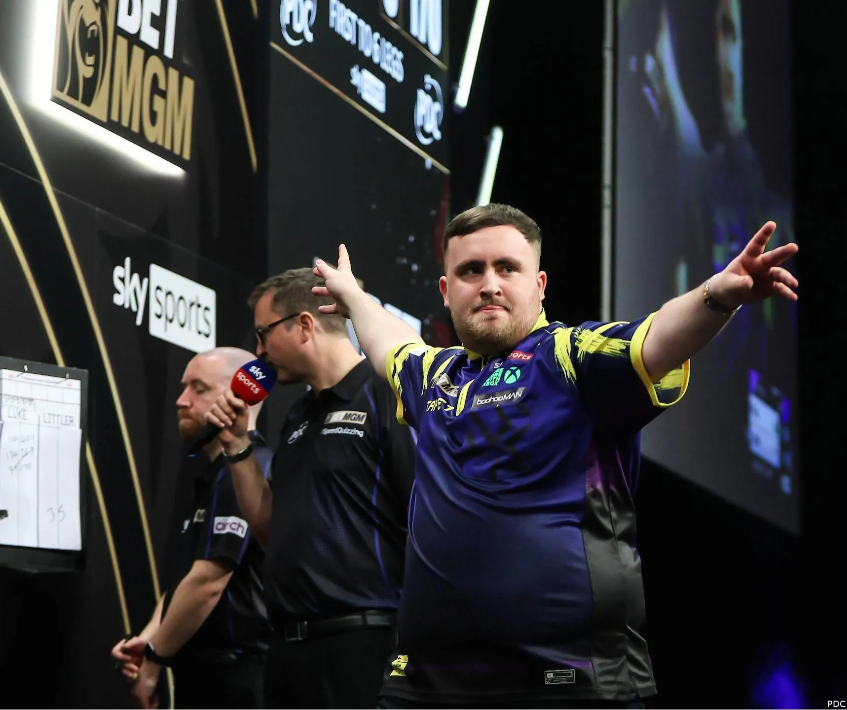 Luke Littler on night 5 of the 2026 Premier League Darts in Cardiff