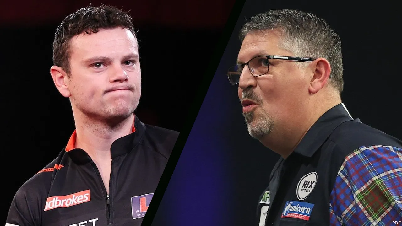 Speelschema WK Darts 2025 op zondagavond Jeffrey de Graaf treft Gary