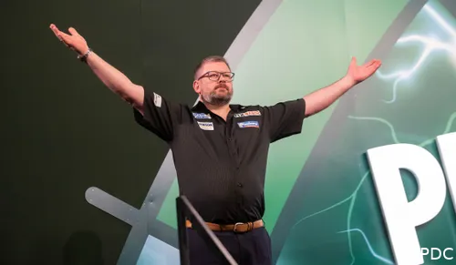 Wade during his walk on at the 2024 PDC World Darts Championship