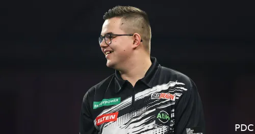 Gian van Veen smiles during his opener.