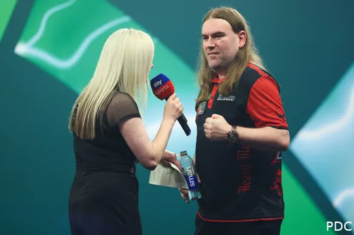 Ryan Searle talks to Polly James for Sky Sports at Ally Pally