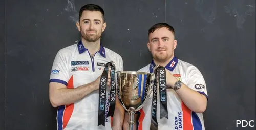 Het Engelse duo Luke Humphries en Luke Littler