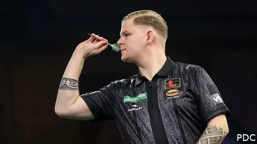 Mike De Decker in actie op het WK Darts 2026