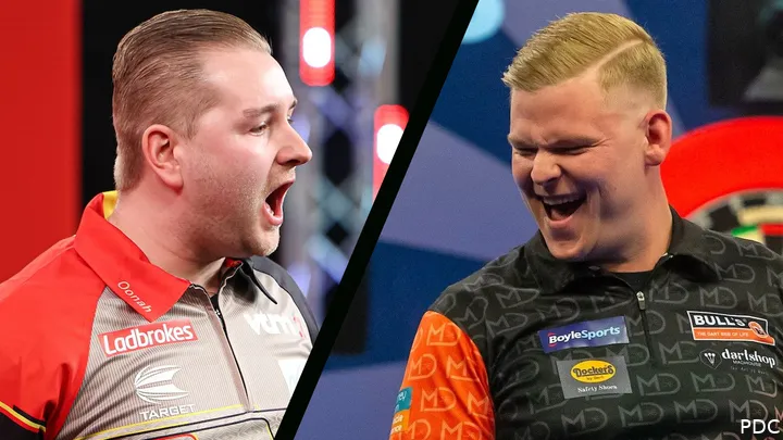 Dimitri Van den Bergh takes on Mike De Decker in the semifinals of the World Grand Prix
