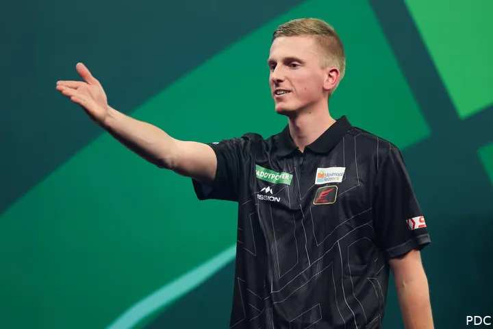 Wessel Nijman celebrates at the 2026 PDC World Darts Championship